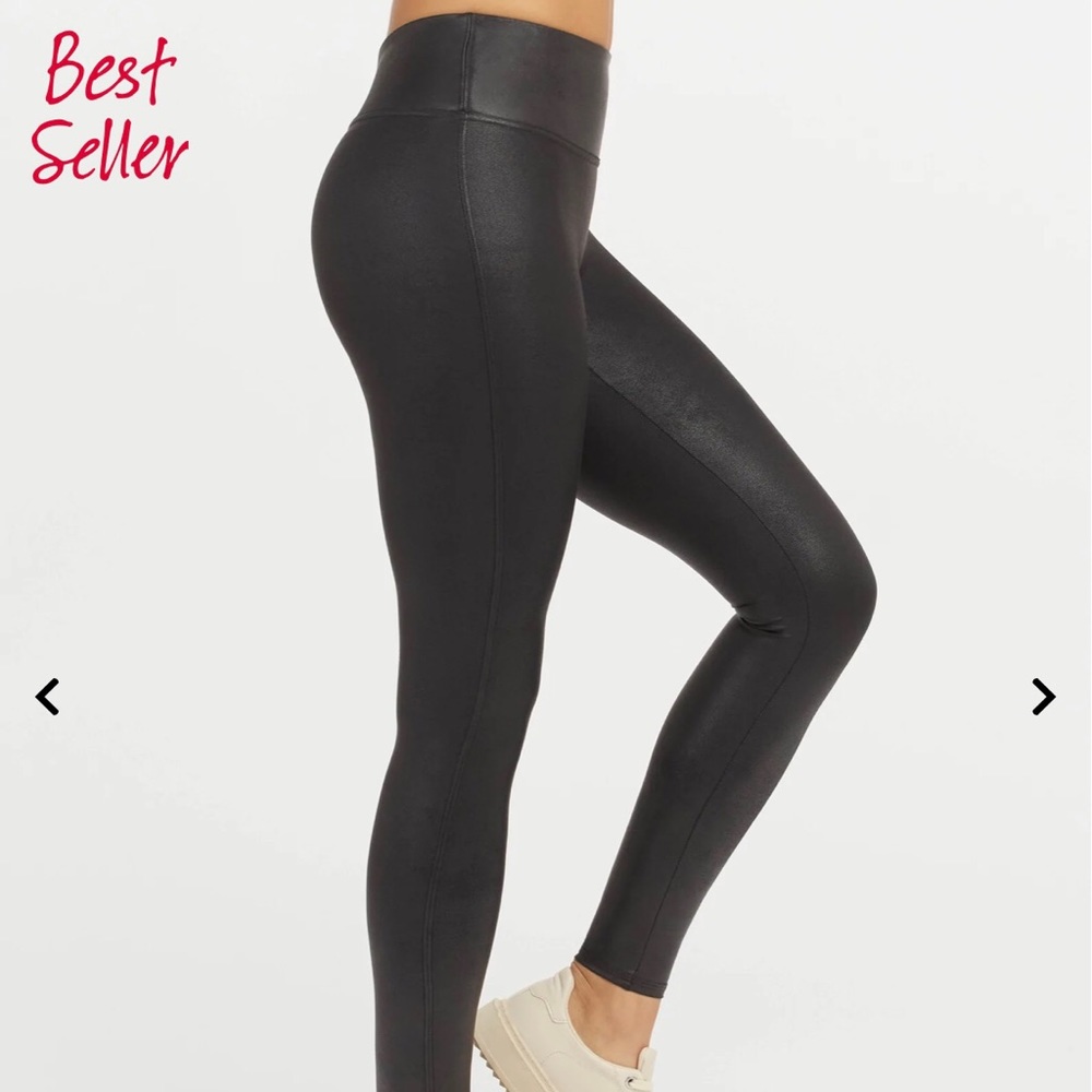 Spanx Faux Leather Black Leggings Size M & XL NWT